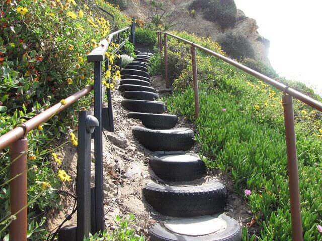 Stairs for steep hills