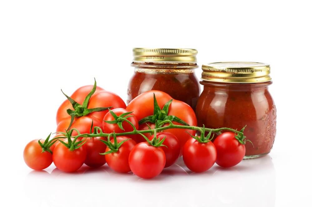 Bottled tomatoes.