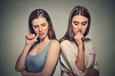 Two women competing.