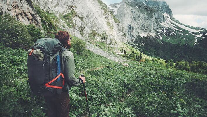 Man hiking in nature