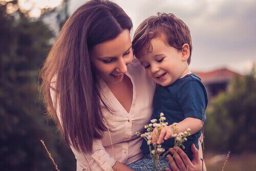 Mother with child in arms