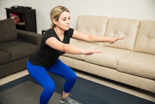 A woman exercising