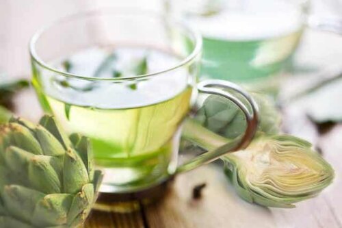 A cup of artichoke tea.
