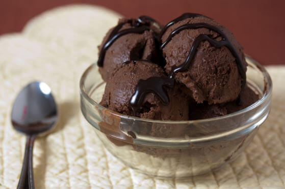 Homemade chocolate ice cream