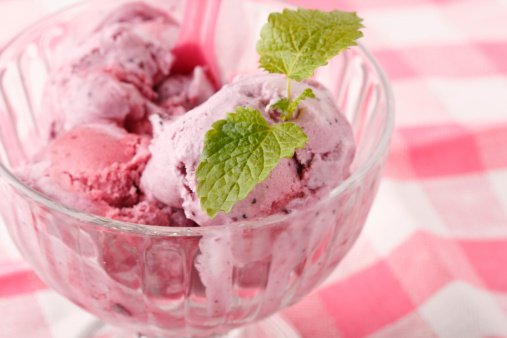 Homemade strawberry ice cream
