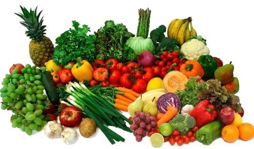 Fruit and vegetables: vitamins for healthy skin.