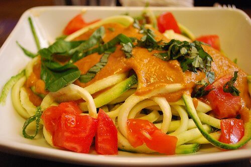 Spaghetti with Steamed Vegetables