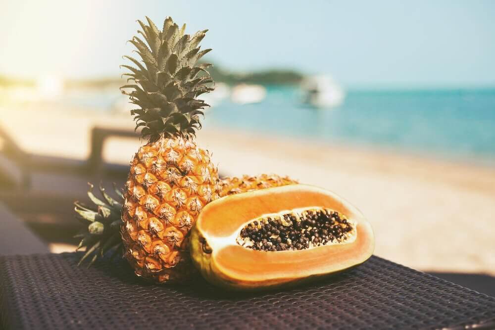 Papaja en ananas