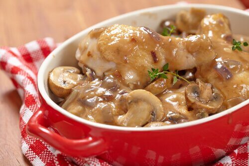Mushrooms with cheese.