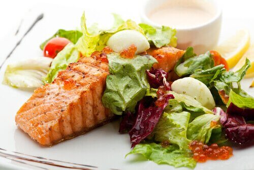 A salmon dinner.