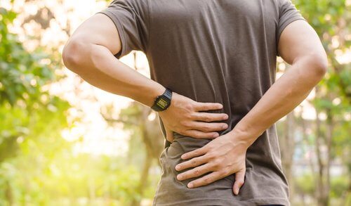 A man suffering from back pain
