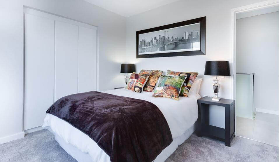 A clean and disinfected bedroom.