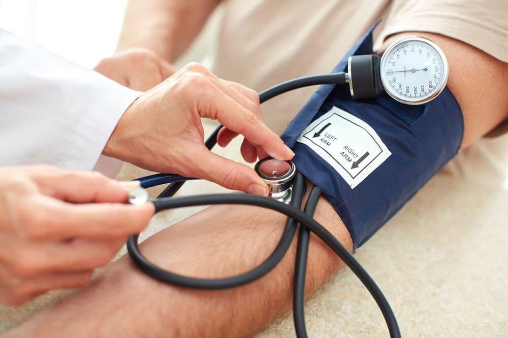Man having his blood pressure checked
