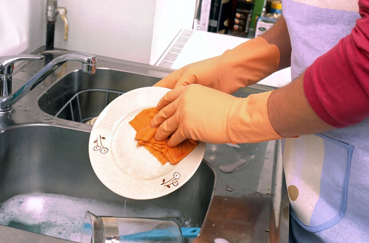 Woman Washing Dishes