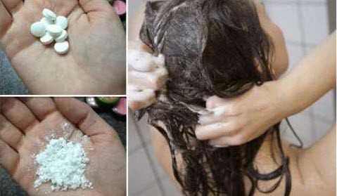 Shampoo with aspirin for dandruff.