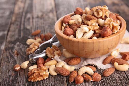 nuts in a small bowl