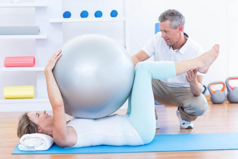 older woman exercising