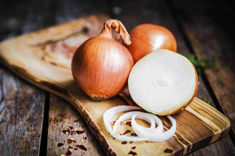 onions on a cutting board