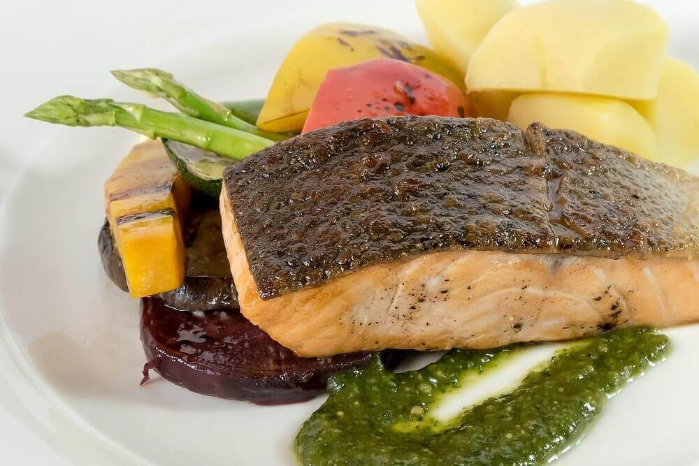 Steamed Salmon With Buttered Vegetables
