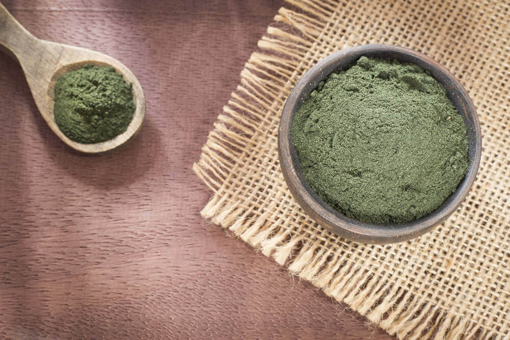 Spirulina powder.