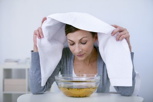 Facial steam bath.