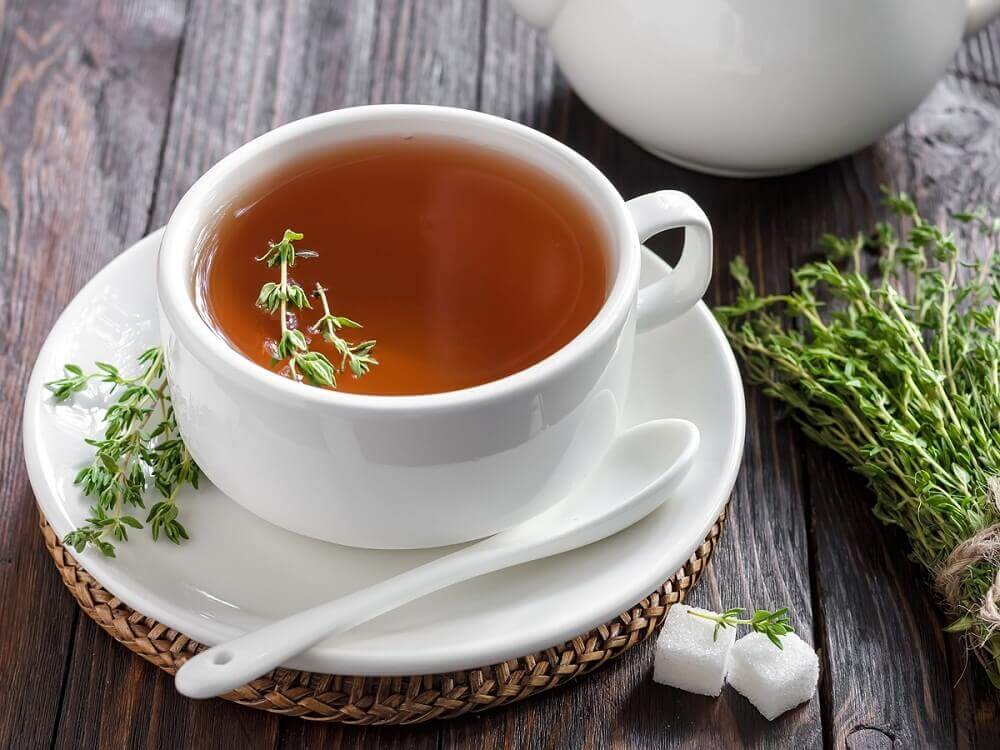 treat diarrhea with thyme tea