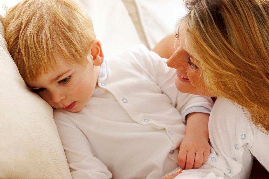 mother talking to her child