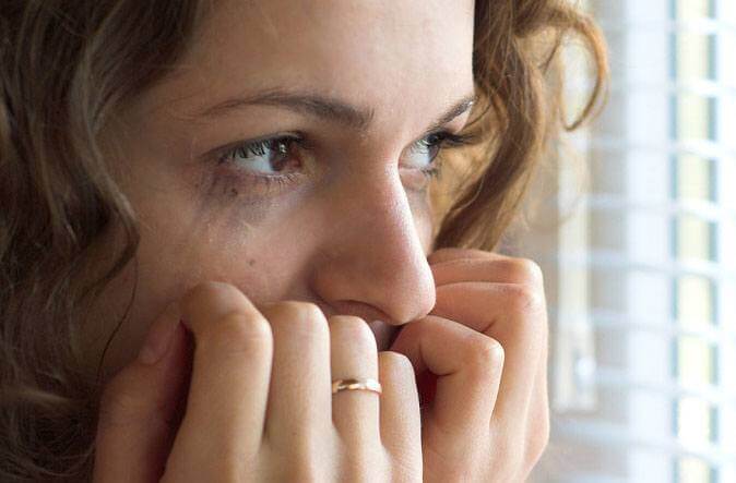 woman with a panic attack