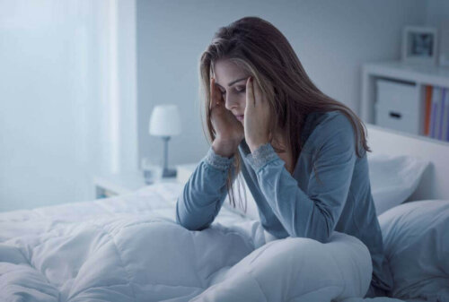 A woman with fatigue because she has low hemoglobin levels.