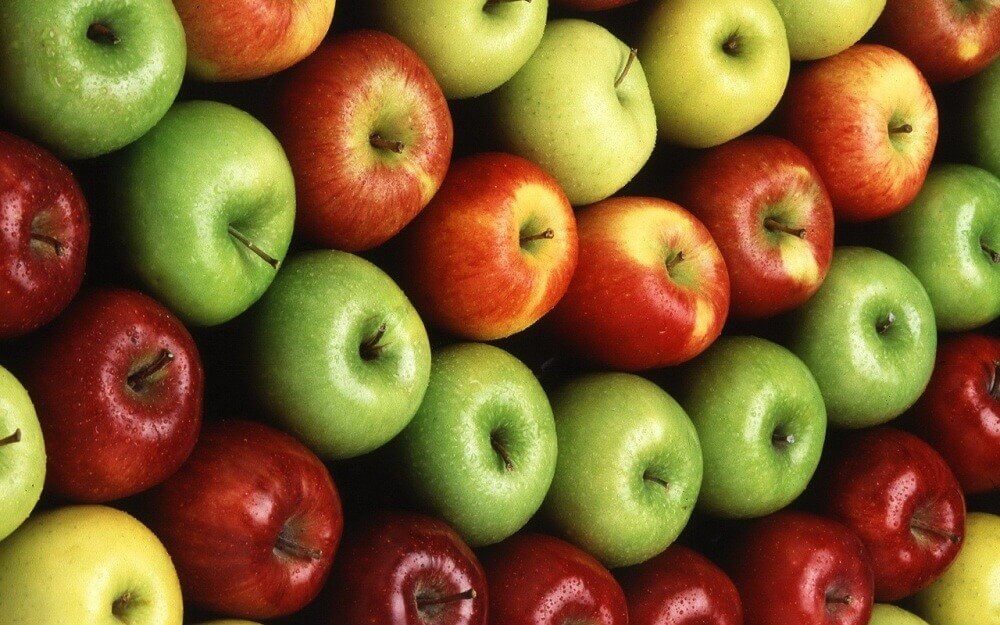 Niektóre jabłka do diety jabłkowej.