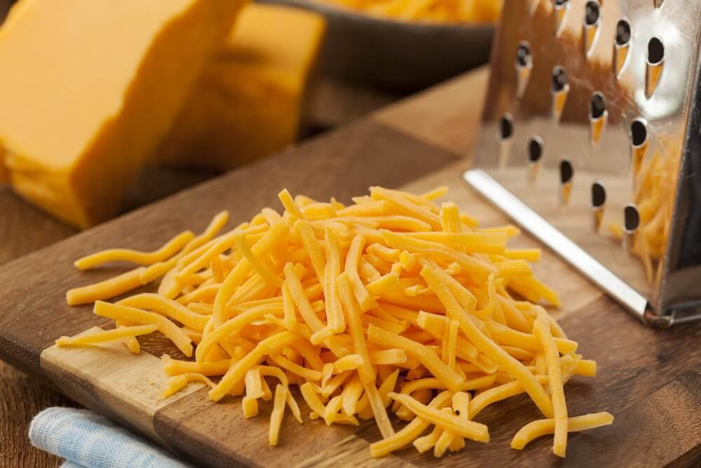 Grated Cheddar cheese