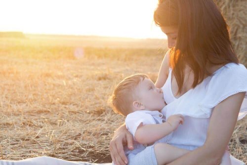 Mother breastfeeding her baby.