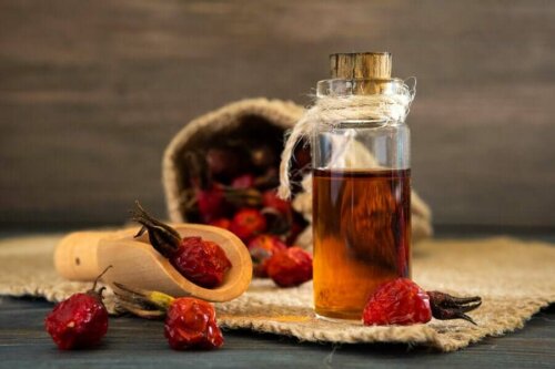 Some rosehip oil which helps with bags under your eyes.