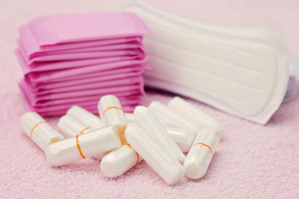 a few pads and tampons