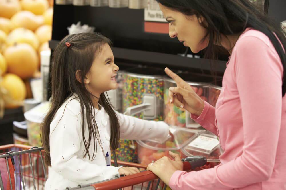 child taunting her mother