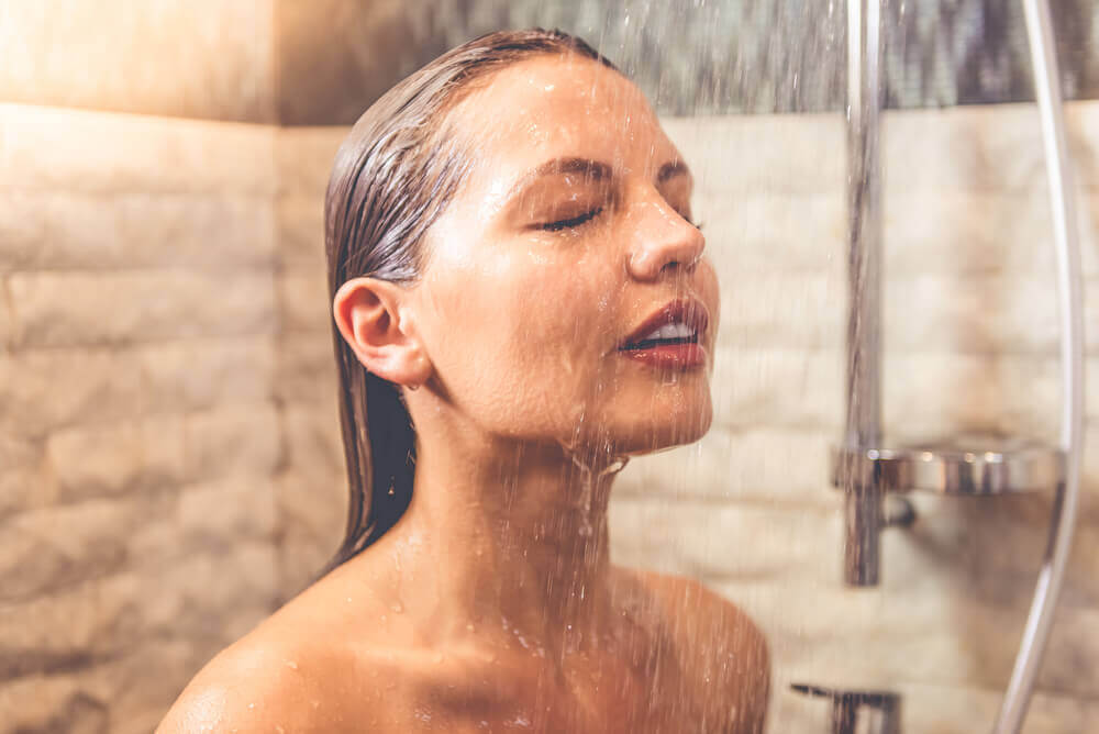 Taking hot showers