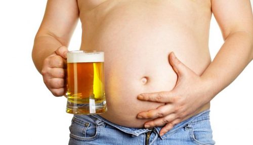 Man's beer belly.