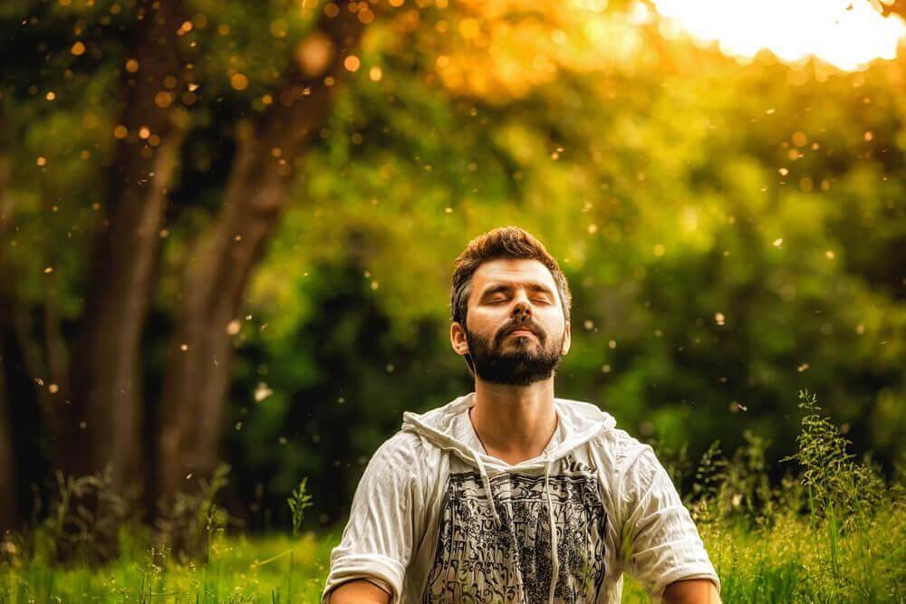 man practicing mindfulness