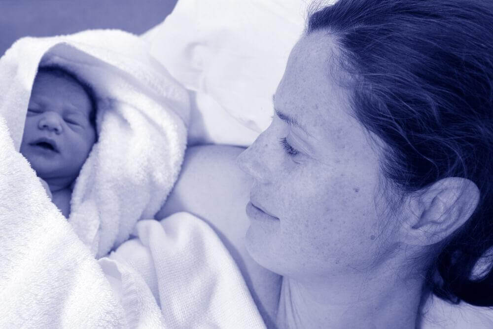 mom and her newborn baby