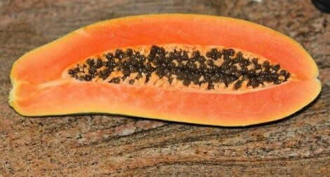 A sliced papaya.