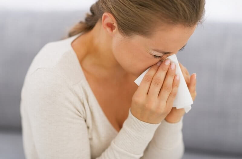 Seasonal allergies and sneezing.