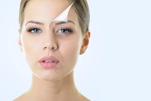 woman changing her skin