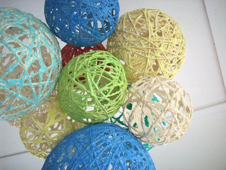 yarn balloon decorations