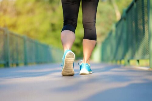 A person running on a path.