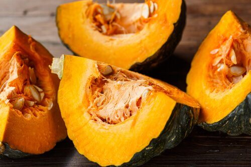 Chopped pumpkin about to be used to make a delicious pumpkin cake