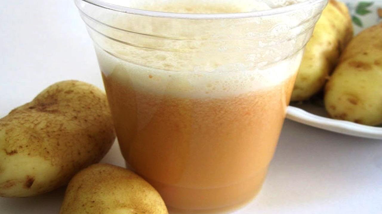A glass of potato juice which is a great remedy for reflux