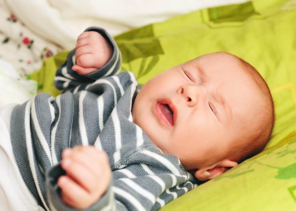 A sleeping newborn baby.