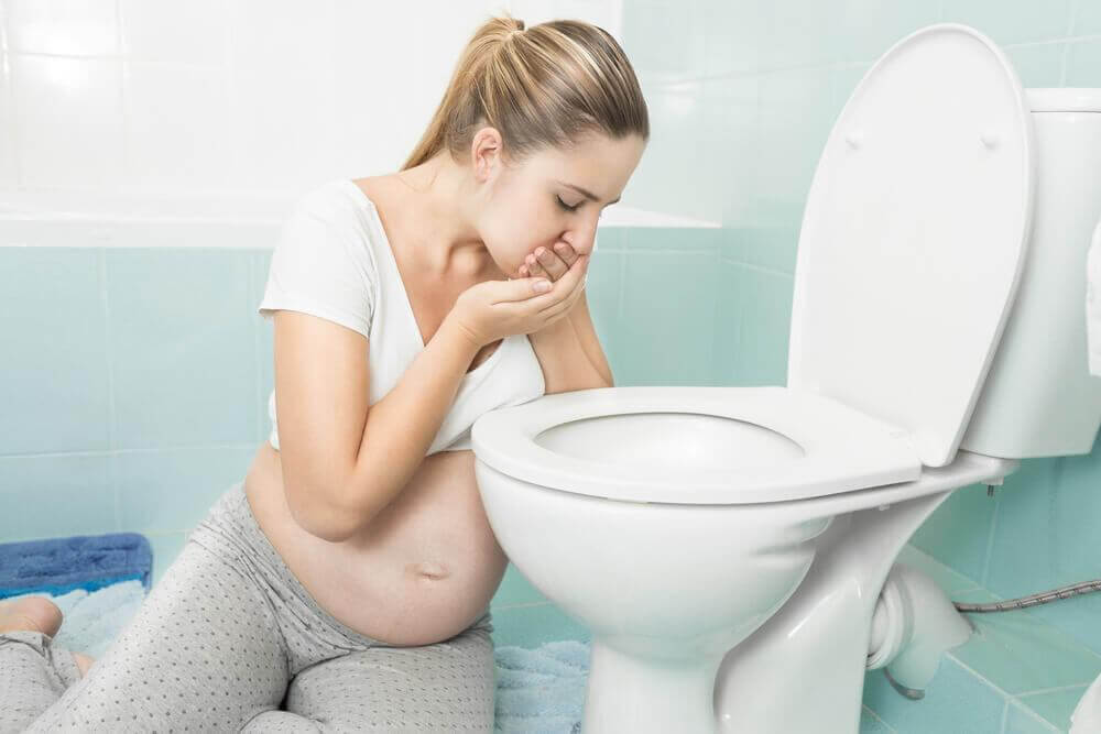 pregnant woman with nausea crying during pregnancy