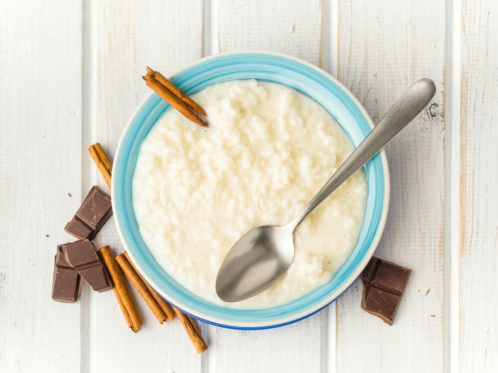 Low-calorie rice pudding.