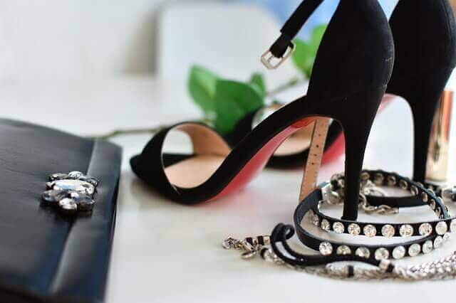 A pair of black high heals.